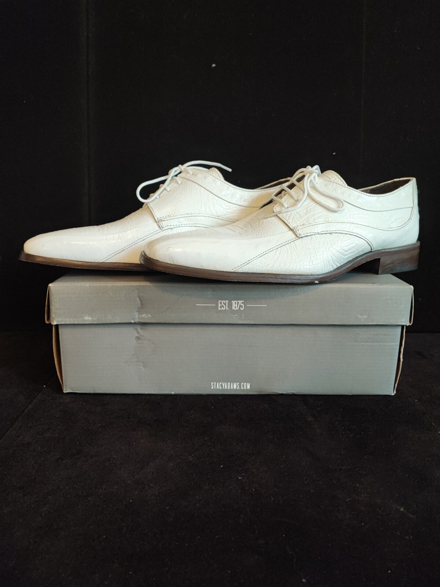 Stacy Adams 24790 Mens Florenza Dress Oxford Shoes Ivory  display picture 2