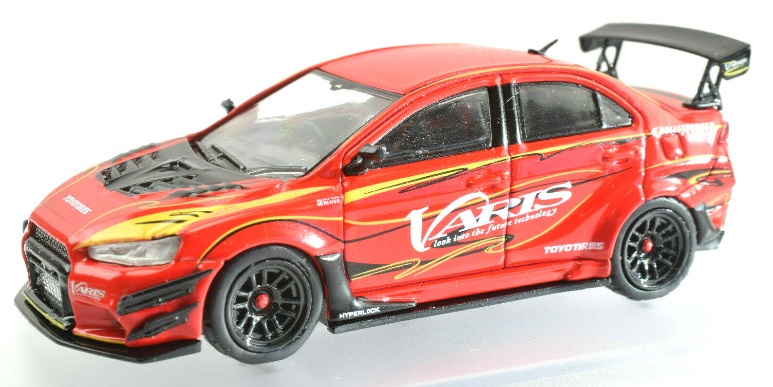 CM Model Red Mitsubishi Lancer Evo XW/ Varis CZ4A Widebody Kit 1:64 Diecast Car