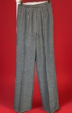 Vtg Black/White Check Wool Pants 70  s. Sz 8
