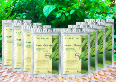 8 Organic Green Chiretta Natural Tea Bag Relieve cold & fever Anti-inflammatory 