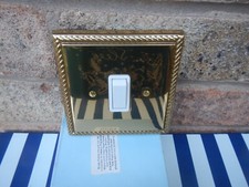 VINTAGE HERITAGE BRASS SET OF TWO LIGHT SWITCH PLATES , NEW IN BOX MADE IN UK