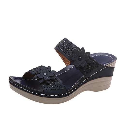 Sursell Vintage Flower Orthotic Sandals Casual Floral Platform Wedge Sandals | eBay