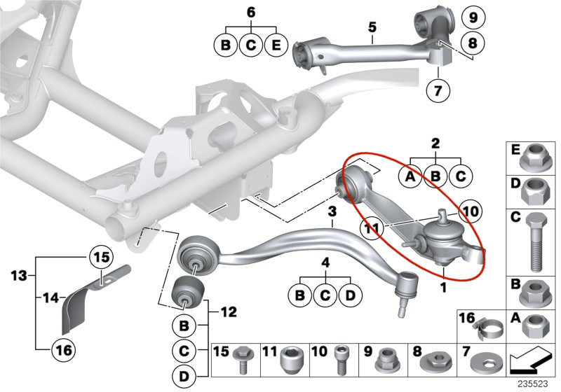 Front Lower Right Control Arm fits Rolls Royce Phantom RR1 (2004-16) 31122180523