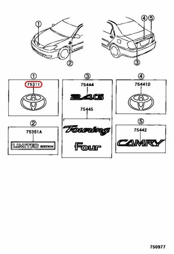 Toyota OEM parrilla delantera emblema plata insignia logotipo 75311-33100 - Imagen 3 de 13