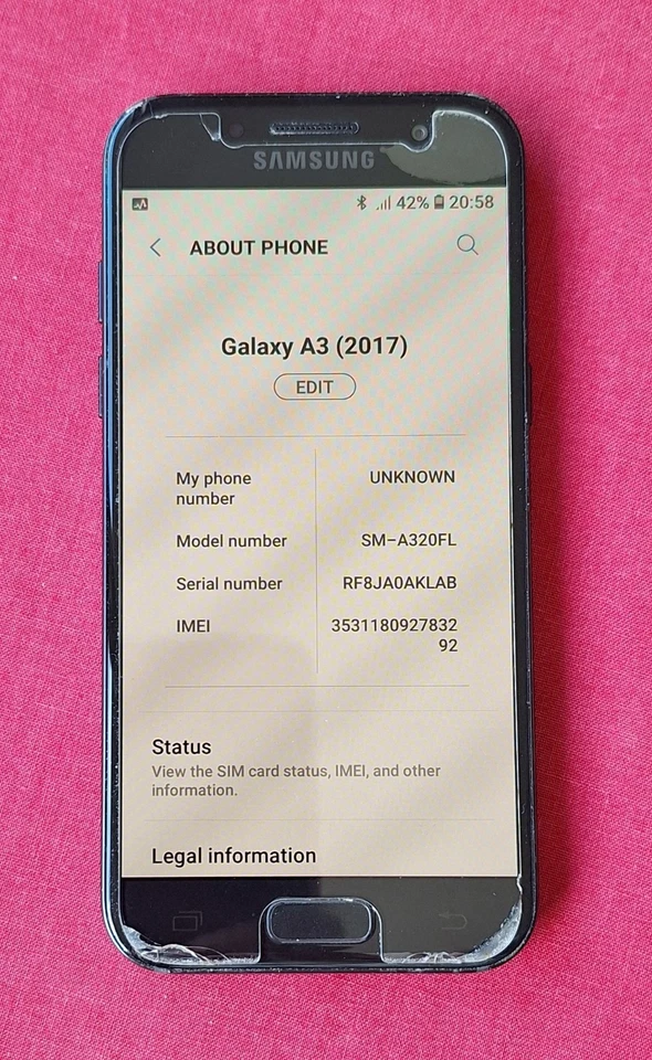 Samsung Galaxy A3 (2017) SM-A320FL Smartphone, 16GB , Black, Vodafone, WORKING, photo 1 of 5