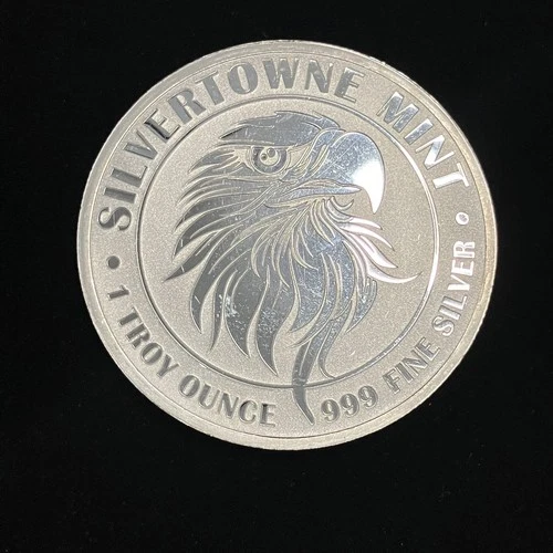 SilverTowne Mint 1oz .999 Fine Silver Round Mighty Eagle BU In Capsule