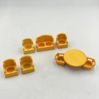 8 Piece Lot Vintage Fisher Price Little People GOLD Furniture Chairs Table Sofa