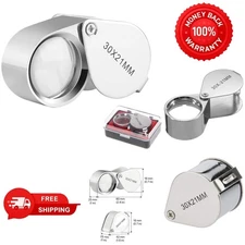 30X Jewelers Loupe Magnifier Light Jewelry Eye Loop Pocket Magnifying Glass Tool
