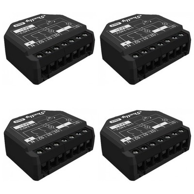 Shelly Plus 2PM Gen3, Dual WLAN + Bluetooth Schaltaktor mit Messfunktion, 4er