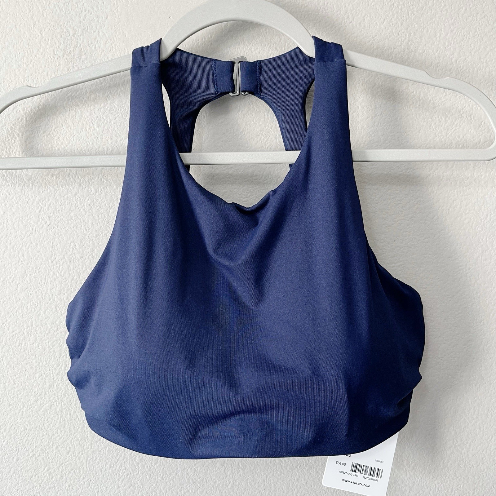 Athleta NWT Maldives Bra Cup Bikini Top Navy Blue Size 34D/DD Swim Beach