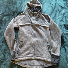 Sweaty Betty Women's Gray  Black Athletic Jacket Hoodie Full Zip Size M