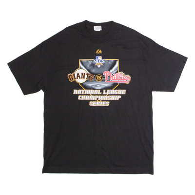 MAJESTIC NLCS 2010 Giants Vs Phillies Herren T-Shirt Schwarz USA XL