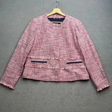 Joules Jacket UK 16 Red MAYBELLE Blazer Jersey Fleck Country Cotton Races Frill