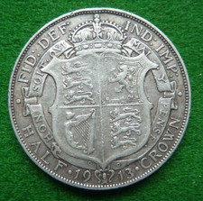 1913 GEORGE V HALFCROWN - VF - SCARCER DATE