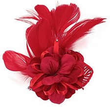 Women's Fascinator Feather Flower Pin Brooch Corsage Bridal Hairband Derby Hat