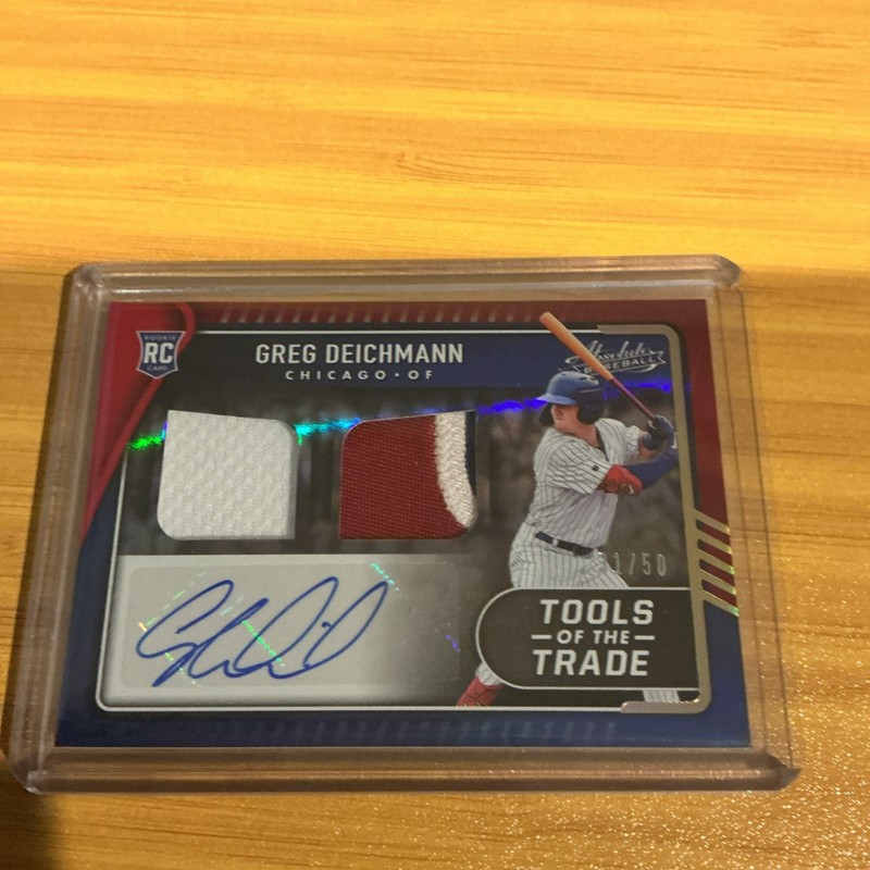 2022 Panini Absolute Tools of The Trade Patch AUTO RED Greg Deichmann /50 