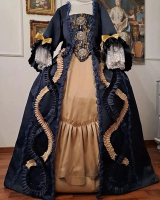 blue 18th century dress Aurora Periwinkle Emb. Midi Dress