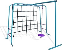 Plum Kids Outdoor Metal Climbing Frame with Monkey Bars, Swing & Cargo Net – Gar