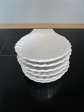 6 PETITS  RAVIERS / RAMEQUINS  APILCO BLANCS FORME DE COQUILLE PORCELAINE A FEU