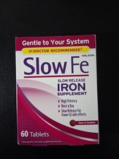 Slow Fe Slow Release Iron Supplement 60 Tablets, Exp 6/28