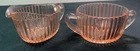 Queen Mary Pink Depression Glass - Creamer & Sugar -