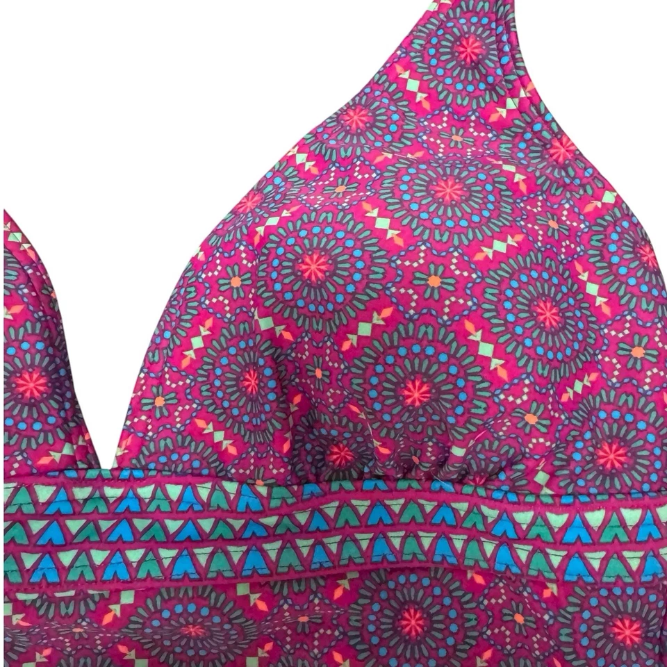 Traje de baño halter de una pieza estampado medallón Prana Lahari púrpura para mujer talla M” Foto 4 de 4