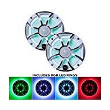 Wet Sounds REVO 6-XSW-SS White XS/Stainless Grill 6.5 Inch Marine LED Coaxial...