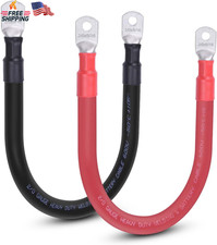 2/0 AWG Flexible Battery Cable with 5/16" Terminals - OFC Pure Copper Inverter
