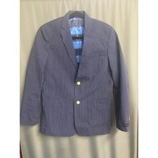 Tommy Hilfiger Blazer Boy's 18 Blue Striped Single-Breasted Notch Collared C6