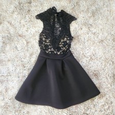 Windsor Charismatic in Crochet Skater Dress Black Size XS