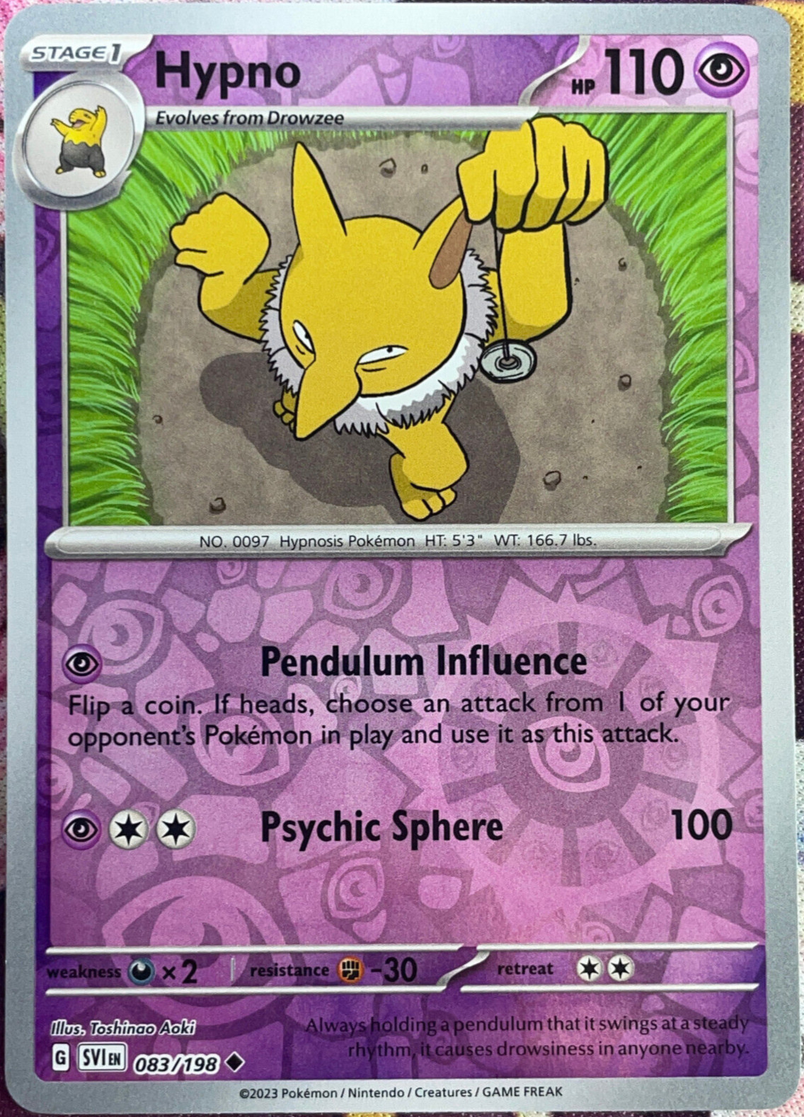 Hypno Reverse Holo - 083/198 - Scarlet & Violet Base Pokemon 2023