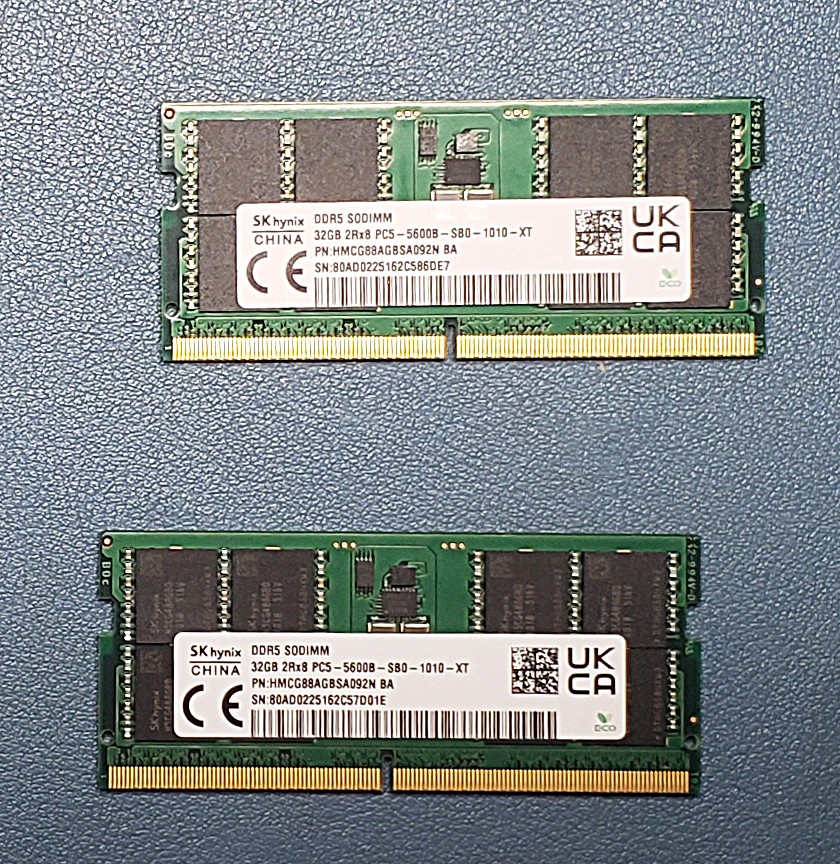 SK Hynix 64GB Kit (2x 32GB) DDR5 5600MHz Laptop RAM Memory SODIMM