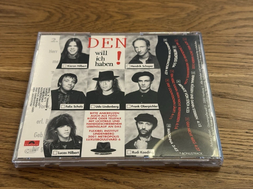 Seltene Club-Ausgabe: Udo Lindenberg CD Ich will Dich haben - Bild 4 von 4