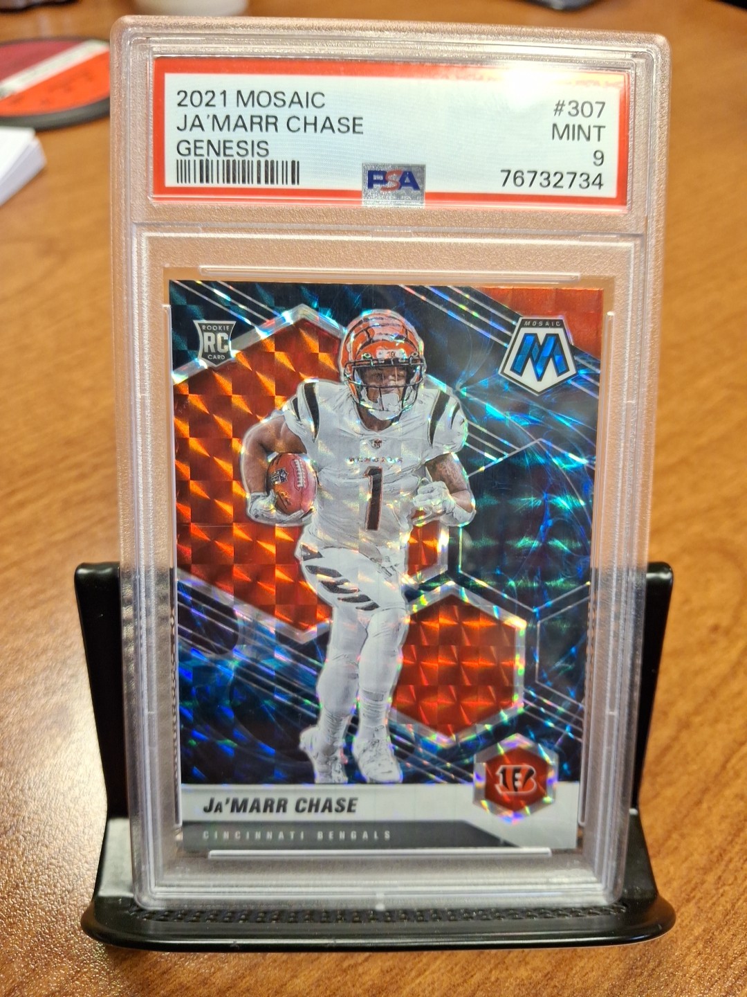 2021 Panini Mosaic - Rookies Ja'Marr Chase #307 Genesis (RC) - PSA 9 - RC