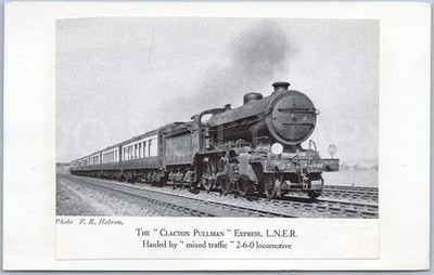 Zug Clacton Pullman Express Vintage Postkarte England 2-6-0