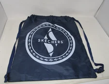 Skechers Drawstring Backpack Nylon Gym Tote Bag Navy Blue