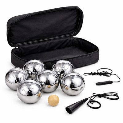Boule Set Boccia Bouleset Petanque Tasche 6 Kugeln Metallkugeln Ø 7,5 cm