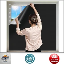 100% Blackout Curtains 118"x57" Portable Window Blinds Cover Adhesive No Drill