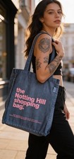 Borsa tote donna grande elegante the Notting Hill shopping blu