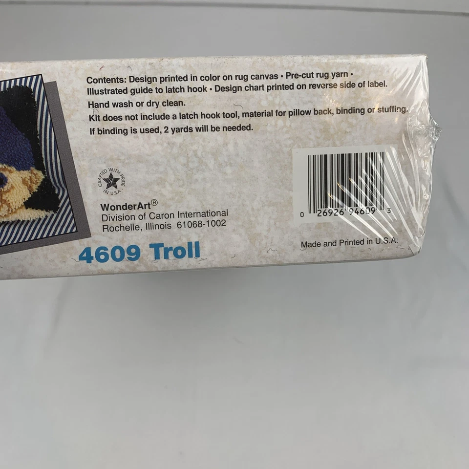 Vtg WonderArt By Caron Troll Latch Hook Kit #4609 Made In USA NIP - Image 4 of 4