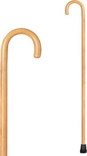 Wooden Walking Cane, round Handle Wood Cane with Natural Ash Finish and Rubber T