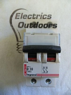 LEGRAND 10 AMP TYP D 6 kA DOPPELPOLIGER MCB SCHUTZSCHALTER 066 31 BS EN 60898