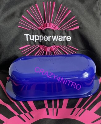 TUPPERWARE IMPRESSIONS SMALL BUTTER DISH TOKYO BLUE SINGLE STICK BPA FREE SHIP