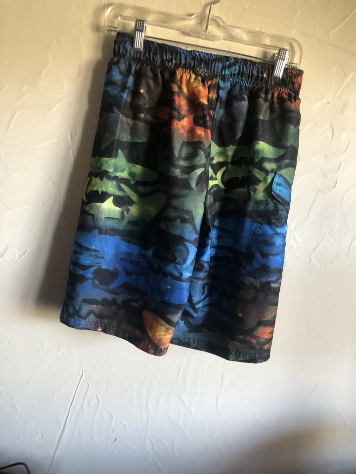 OP Ocean Pacific Shark Print Board Shorts Swim Trunks Lined Boys Youth XL 14-16 - Image 3 of 4