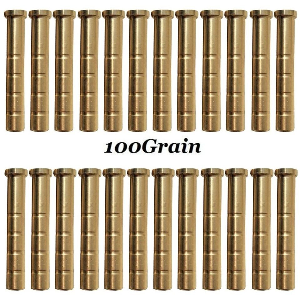 Inserção de latão 100 grãos flecha arco e flecha 24 pacotes para flechas de carbono 0,244/6,2 mm EUA - Imagem 2 de 4