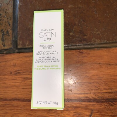 Mary Kay Satin Lips SHEA SUGAR SCRUB .3 OZ NIB White Tea & Citrus NIB