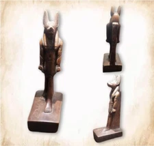 RARE ANCIENT EGYPTIAN ANTIQUE ANUBIS Stand Pharaonic Statue Hand carved