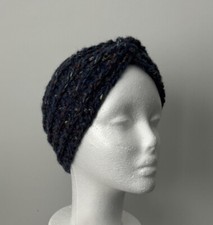 New Hand Crocheted Twisted Head Band Ear Warmer Multicolored Specks Handmade