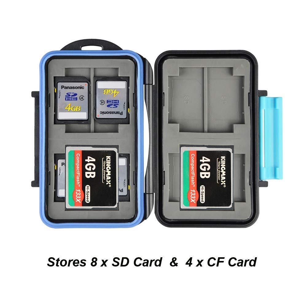 VYIBPDY 16 Scomparti Custodia Per Schede Di Memoria, Porta Schede SD,8 Schede SD E 8 Micro SD, Per SDXC, SDHC, SD, Resistente All'Acqua - Foto 14