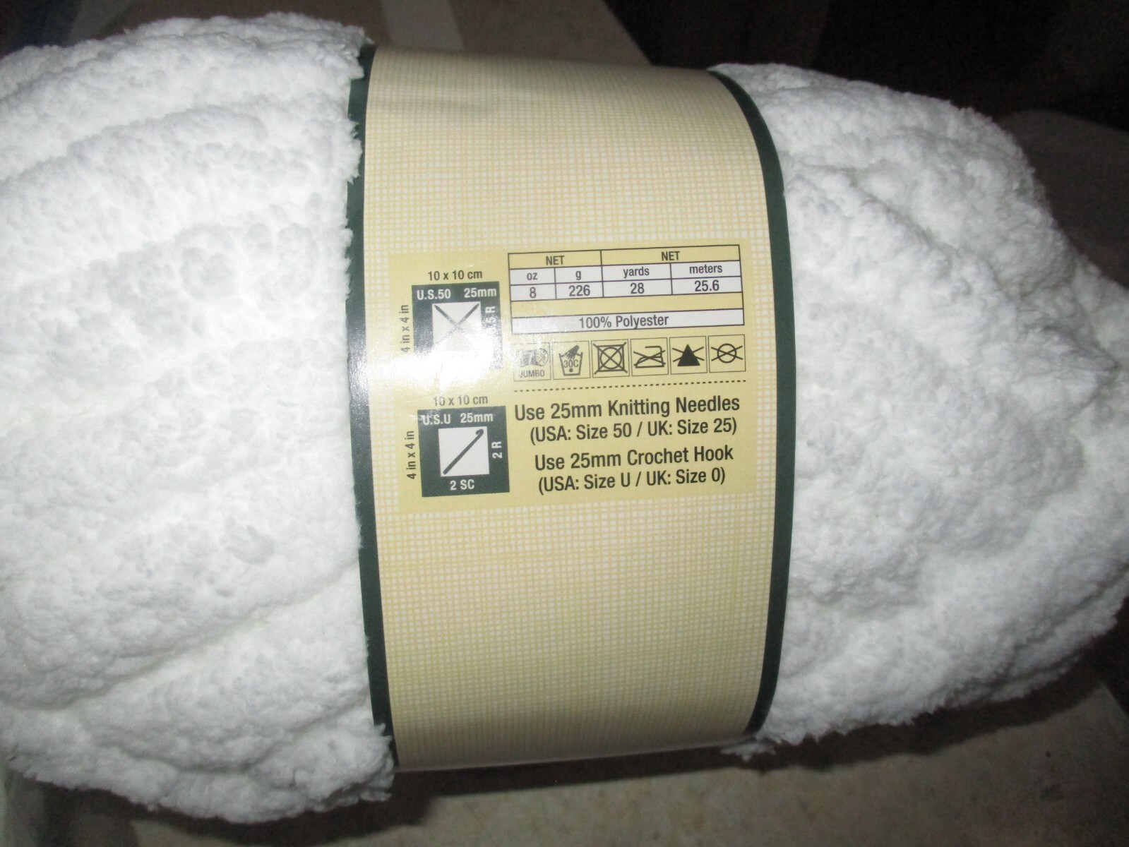 YARN BEE ETERNAL BLISS WHITE/12 SUPER BULKY BLANKET 8 OZ 28 Yds eBay